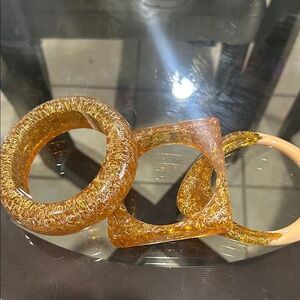 Sassy Jones Gold Glitter Bangle Set